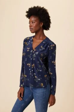 Kaya Washable Silk Blouse - Ana Floral -Drapsify Sales Store 8509R1 Kaya Ana Floral 2
