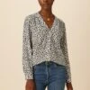 Kaya Washable Silk Blouse - Tiger Eye Silver