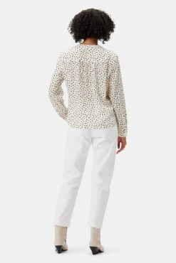 Kaya Washable Silk Blouse - Doucet Dot Ivory -Drapsify Sales Store 8509 Kaya Silk Doucet Dot Ivory 3