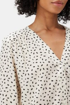 Kaya Washable Silk Blouse - Doucet Dot Ivory -Drapsify Sales Store 8509 Kaya Silk Doucet Dot Ivory 4