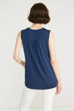 Melis Keyhole Tank - Navy - ReAmour -Drapsify Sales Store melis navy 054w